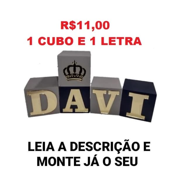 Cubos Decorativos com Letras Espelhadas em acrílico decoração bebê quarto