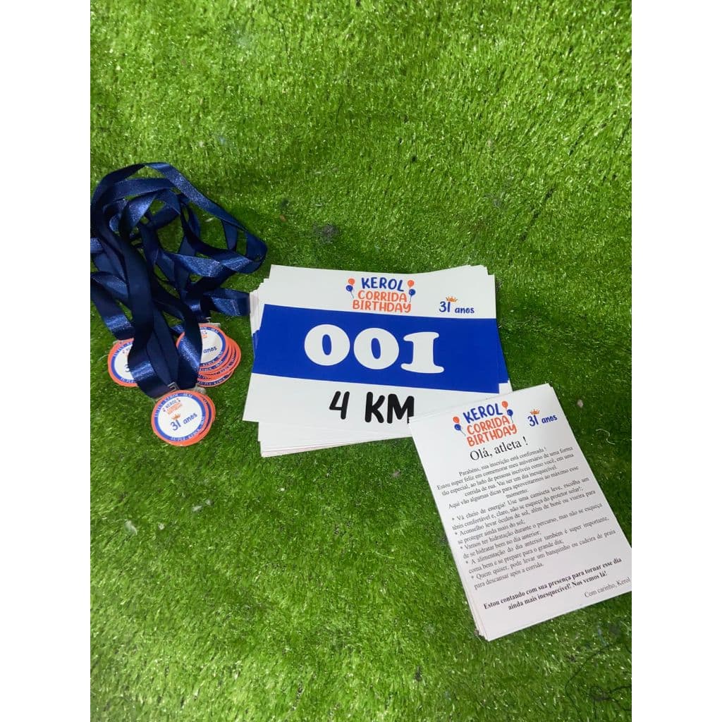 Kit Corrida - Run Personalizado - Completo - Papelaria - 5 und por pacote