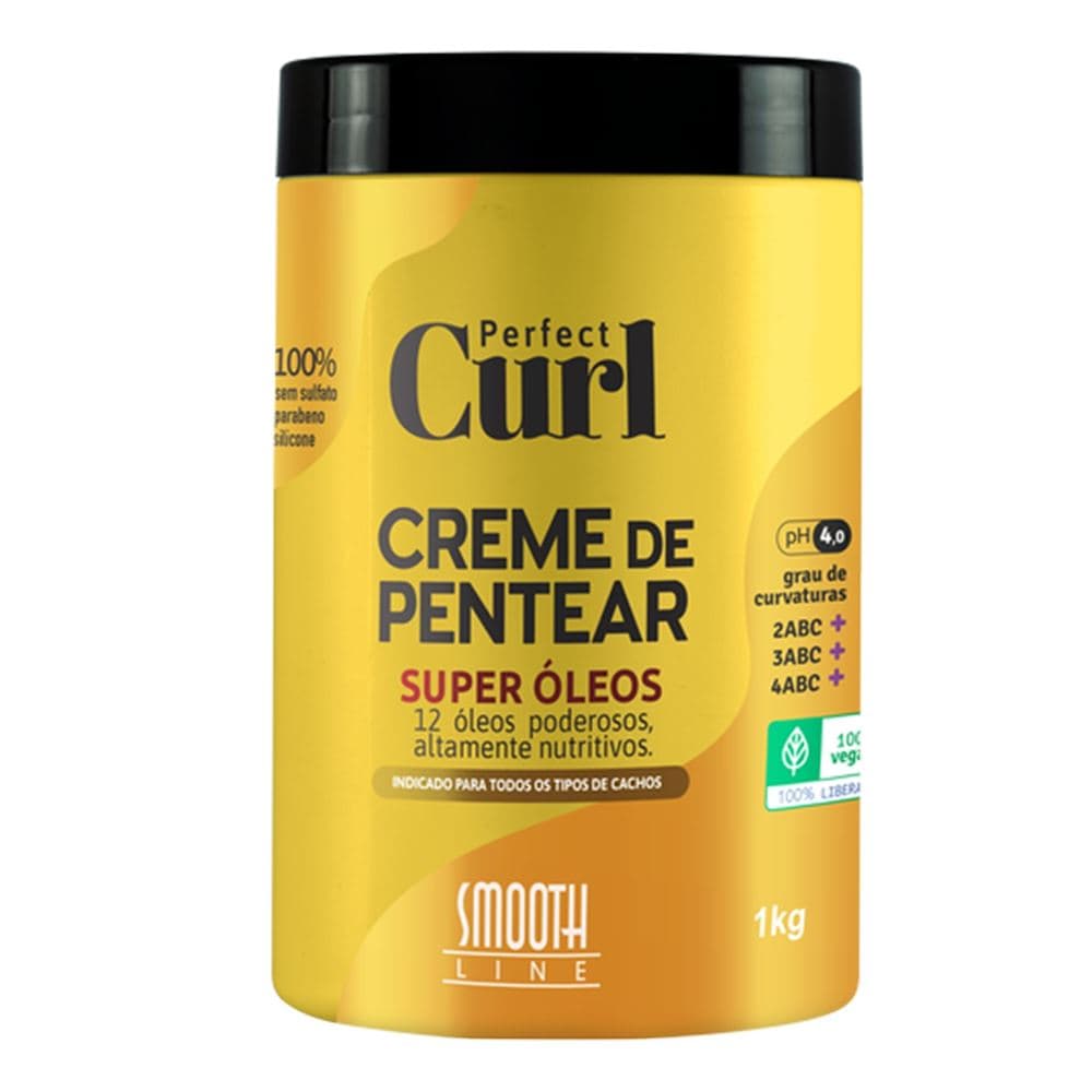 Creme para Pentear Super Óleos Smooth Line 1kg – Nutrição Intensa, Brilho Extremo, Antifrizz e Reparação Capilar