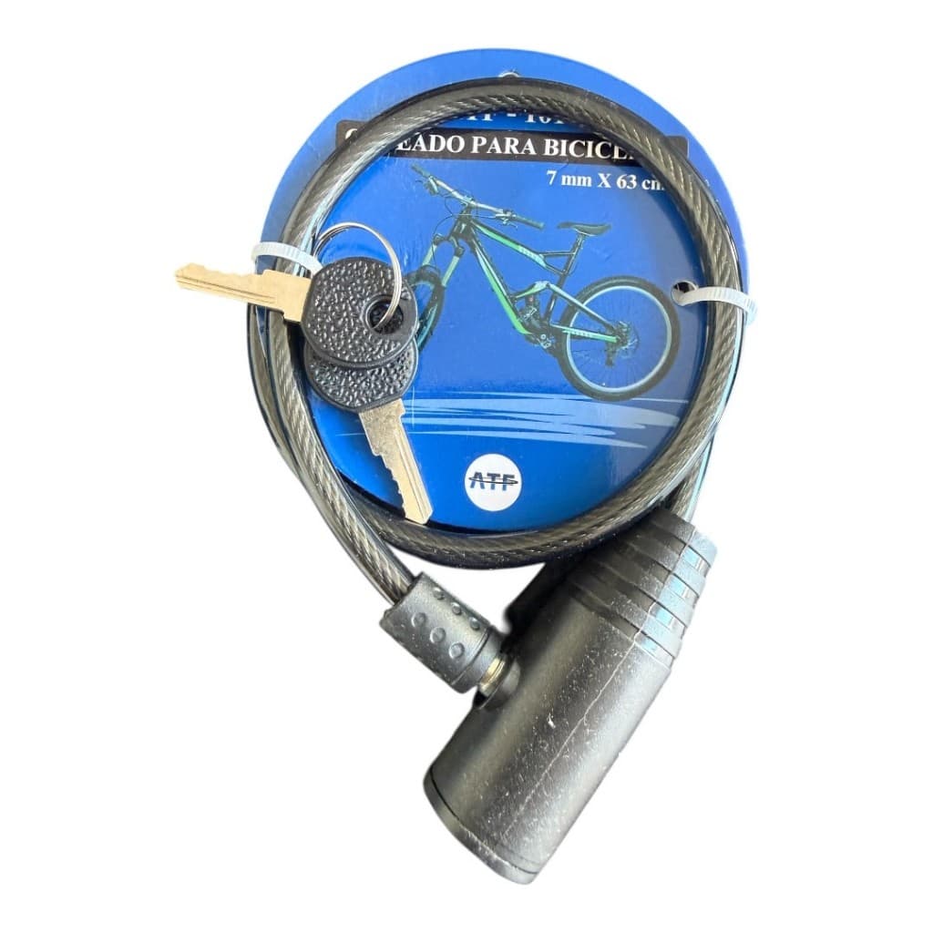 Cadeado Para Bicicleta e Moto Com Cabo De Aço 64 Cm C/2 Chaves