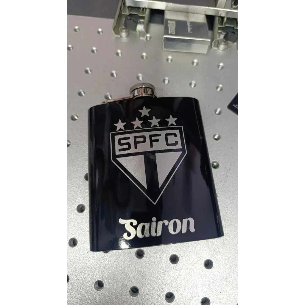 Cantil Inox Preto Personalizado a Laser Tema São Paulo