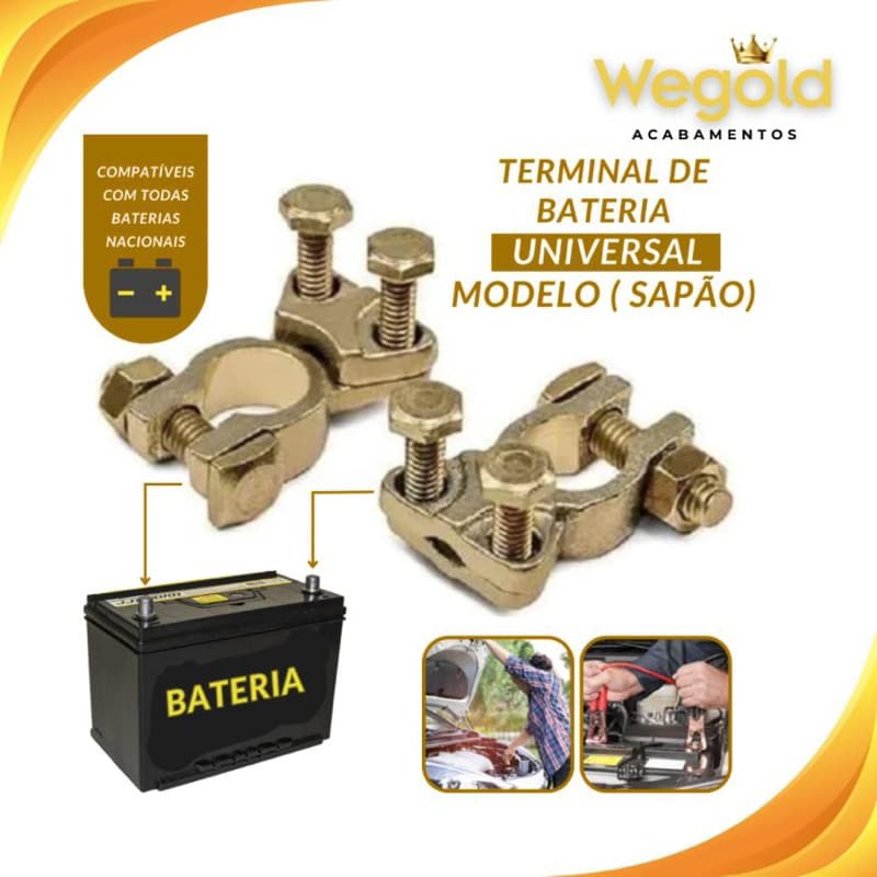 Kit 2 Unidades de Terminal de Baterial Modelo Sapão Automotivo