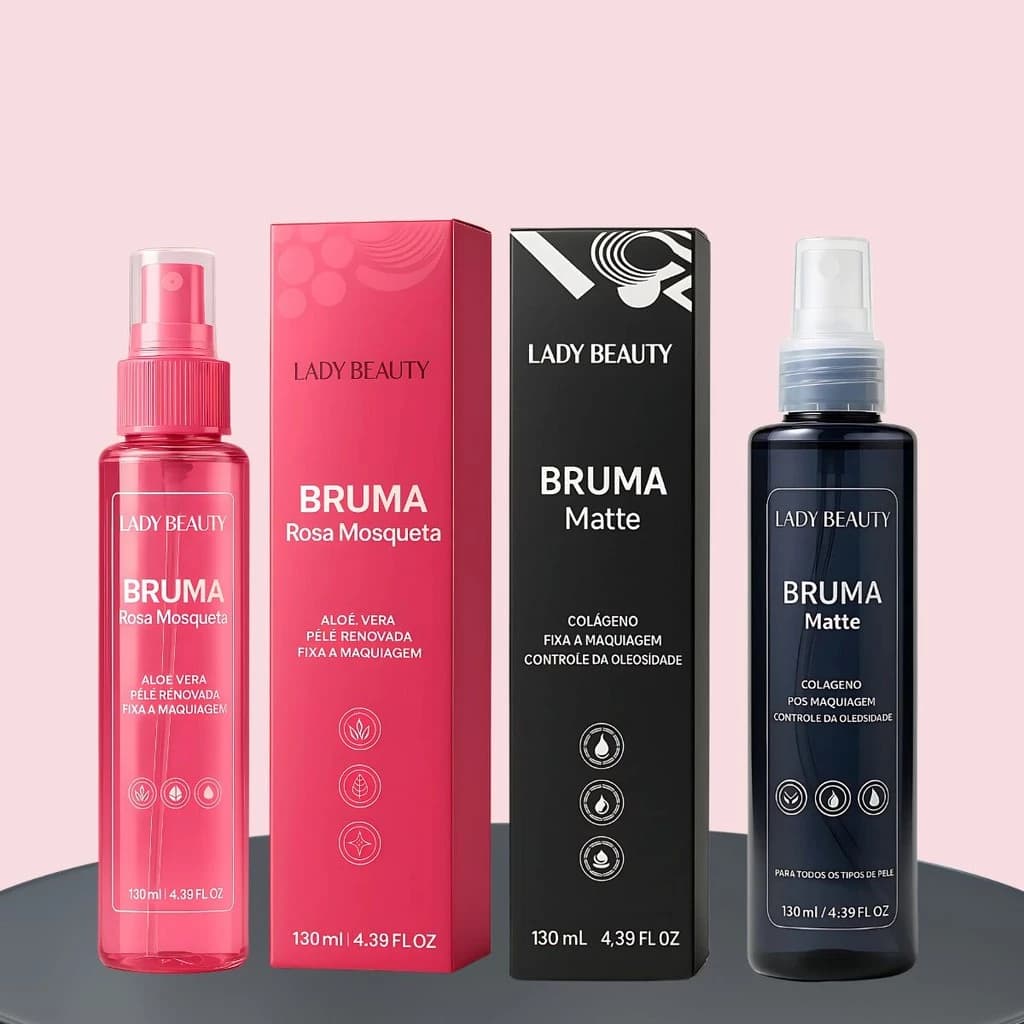 Bruma Fixadora Lady Beauty|Rosa Mosqueta & Efeito Matte | Fixação Duradoura + Controle de Oleosidade