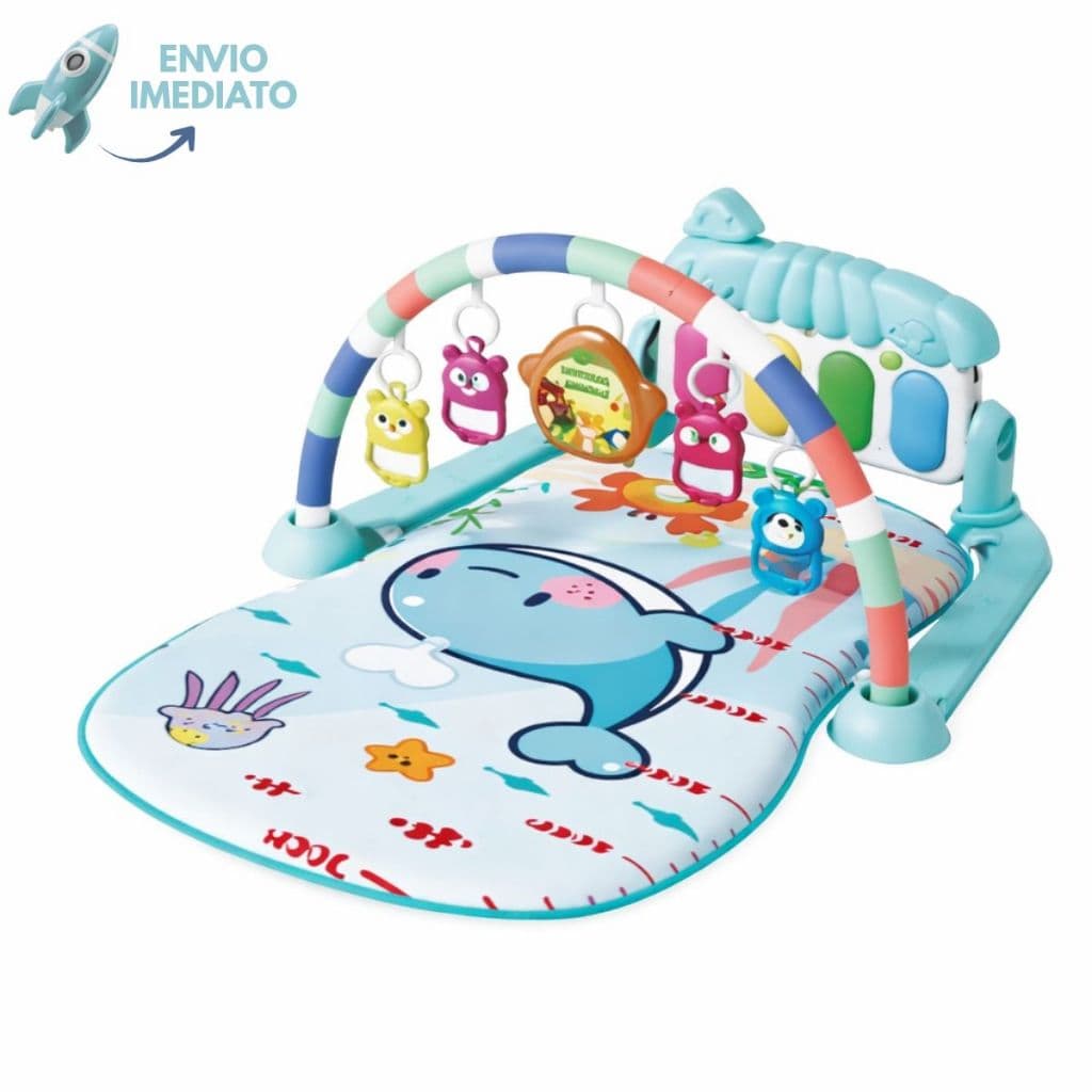 Tapete de Atividades Interativo Bebês Infantil Brinquedos Educativos Musical Sensorial Luzes Som Arco Piano Promoção