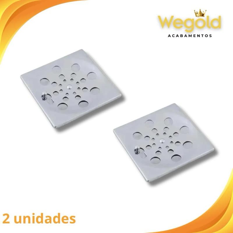 Kit 2 Tampa Grelha Ralo Sem Caixilho Aço Inox Abre e Fecha