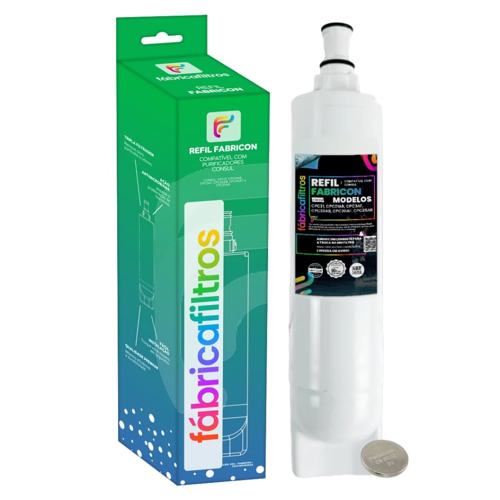 Filtro Refil Compatível c/ Consul Cpb34af Cpb34ab Cpb34as Cpc31ab Cpc31af Cpb36af Cpb36ab Cpb35af Cpb35ab Cpc30af Cpc30a