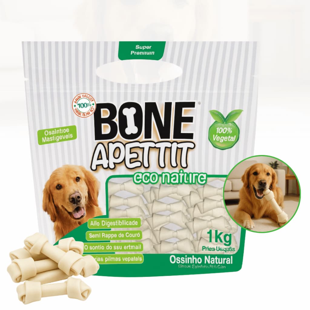 Petisco Cães Osso Nó Ossinho Vegetal Bone Apettit 2/3 1Kg
