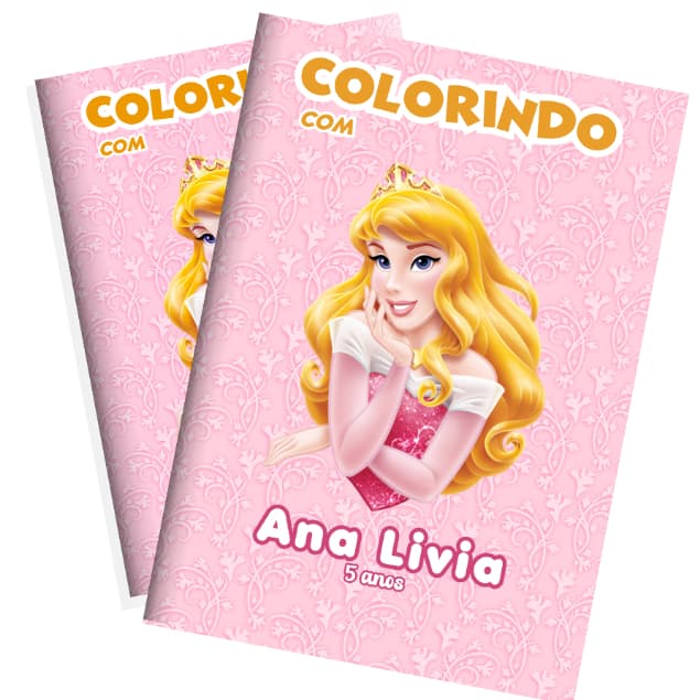 Kit Livrinhos de Colorir Personalizados • Aurora  A Bela Adormecida • Lembrancinha Festa Infantil