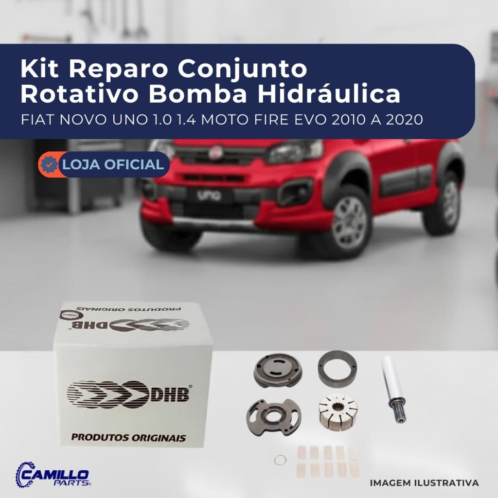 Kit Reparo Conjunto Rotativo Rotor Completo Bomba Direção Hidráulica DHB Original Rotação Direita Alta Qualidade