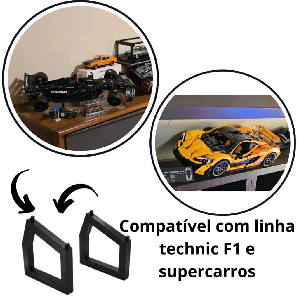 Suporte expositor de mesa para LEGO Technic Supercarros e F1 1:8