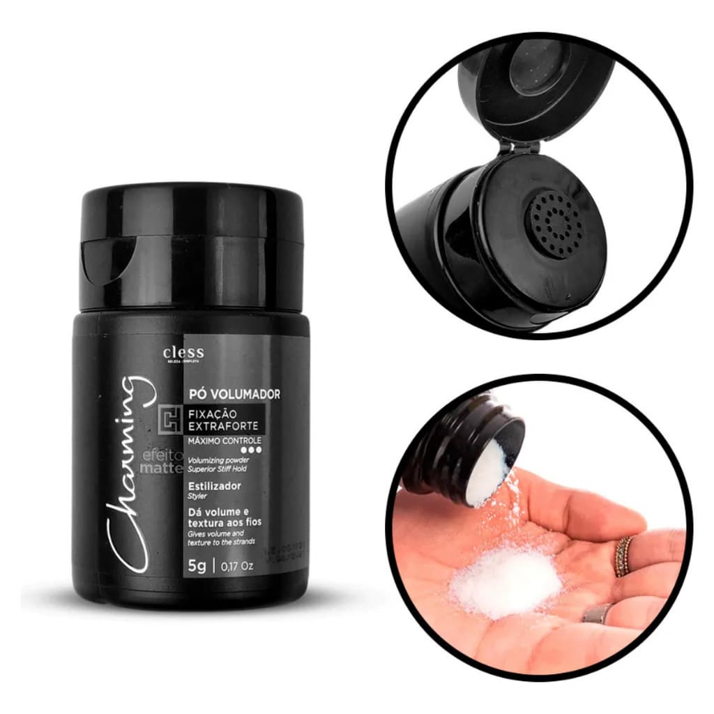 Pó Volumador Texturizador Fixador Modelador Cless Charming Efeito Matte Extra Forte