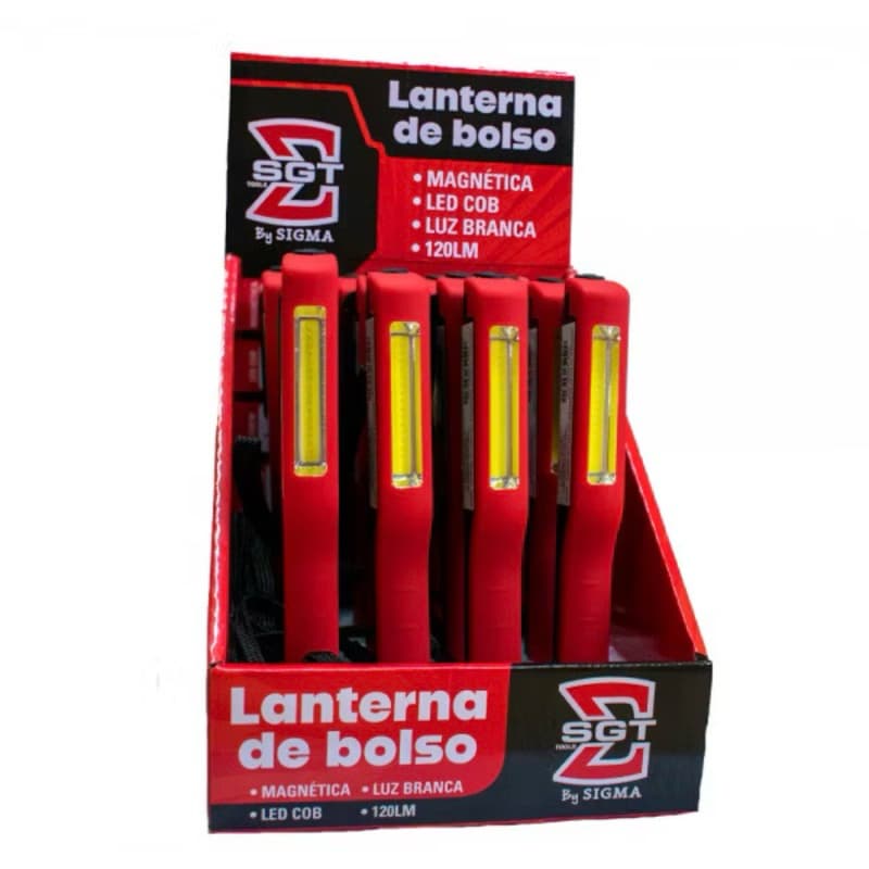 LANTERNA DE BOLSO MAGNETICA LED COB LUZ BRANCA 120LM