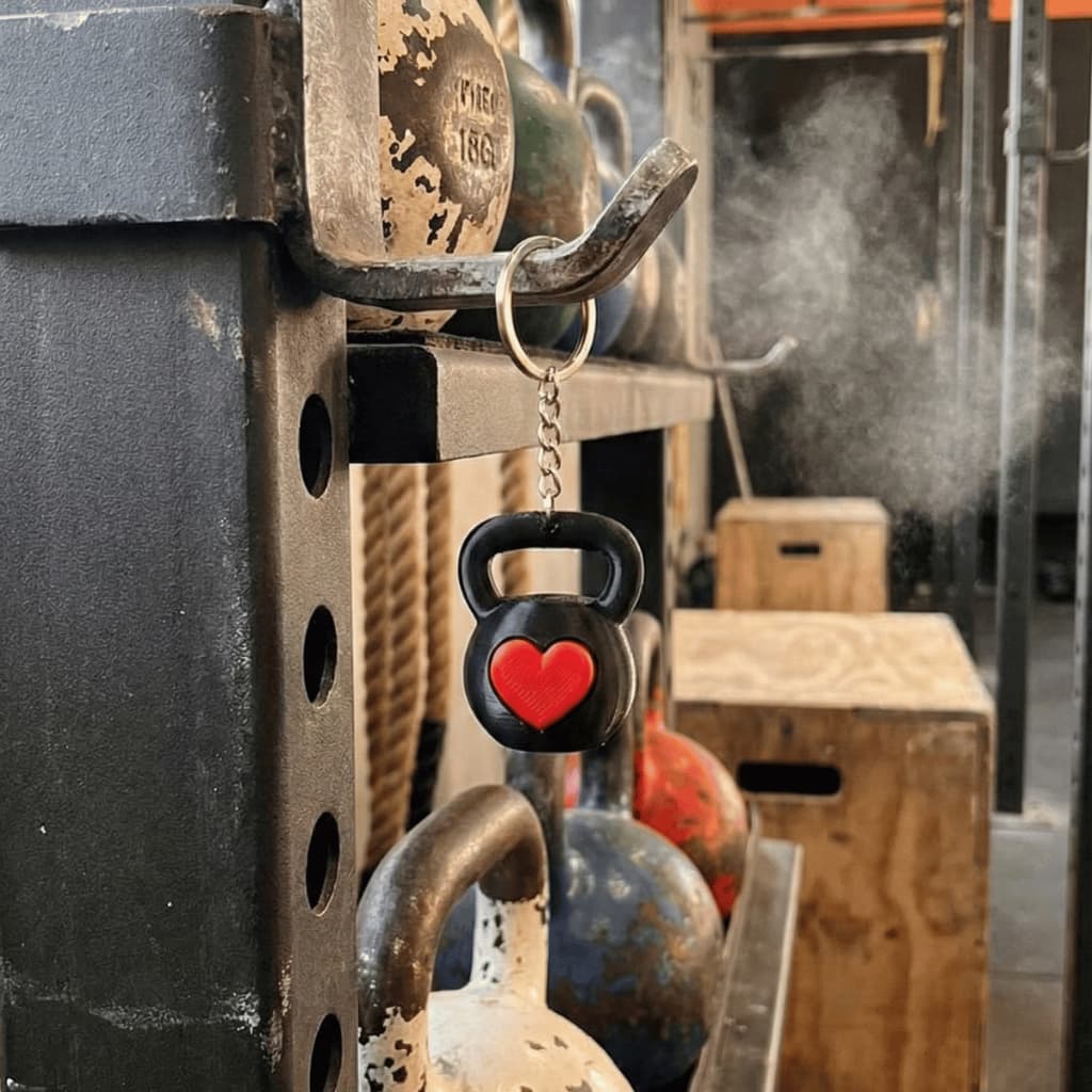 KIT Chaveiro Kettlebell Coração Crossfit Academia Treino Pesinho