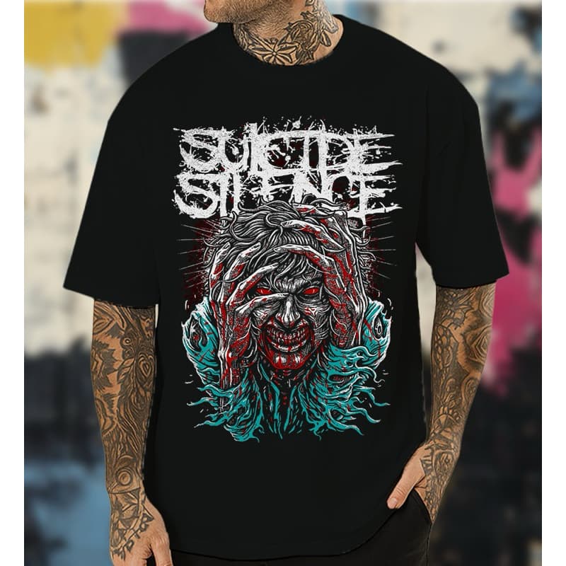 Camiseta Unissex Suicide Silence Estampa Metal Deathcore Streetwear