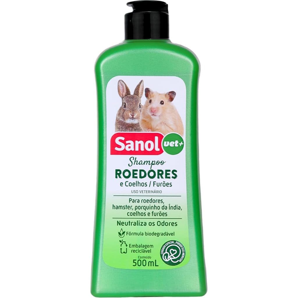 Sanol Dog - Shampoo de pelos para roedores, coelhos e furão - Tradicional 500ml / Verde