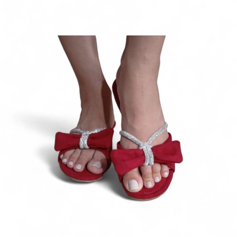 Chinelo laço,com detalhes estrass, tamanho especial ate o 44