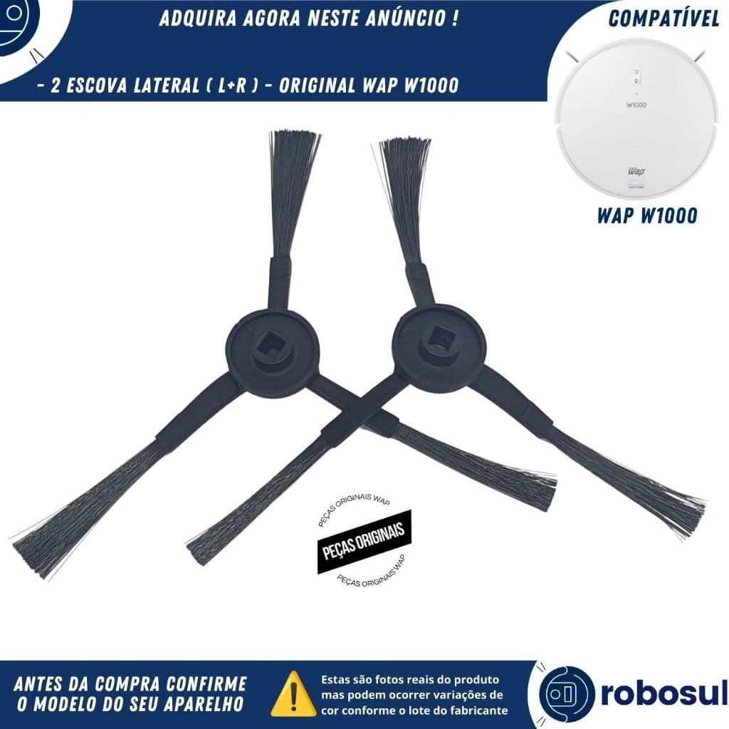 Par Escovas Para Robo Aspirador Wap Robot W1000