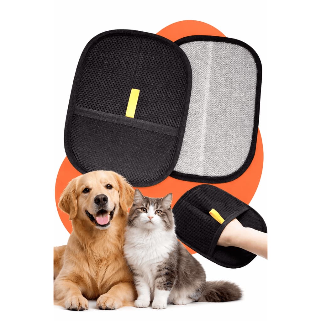 Luva Mágica Tirar Pelo Escova Removedora para Pet Roupa Sofá Preta