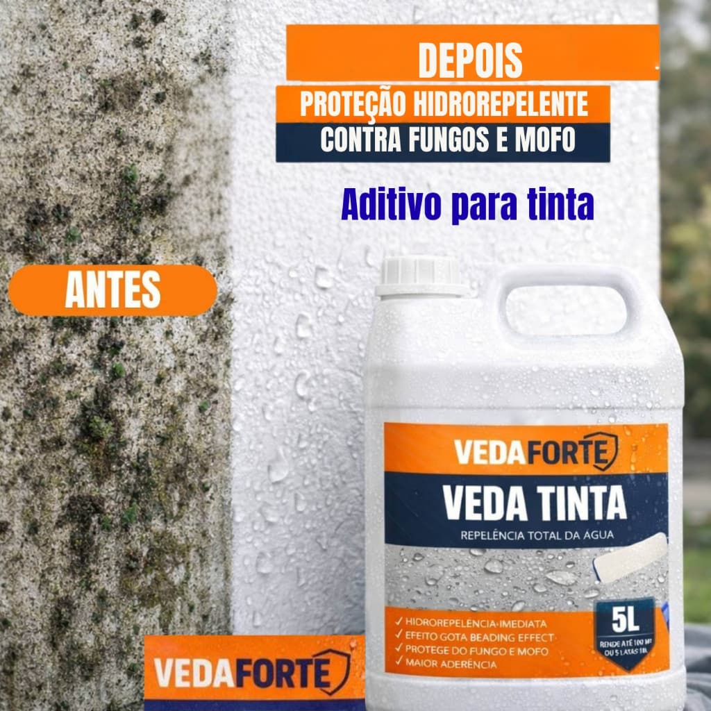 Aditivo para tinta impermeabilizante hidrofóbico anti mofo bolor protege contra batida de água