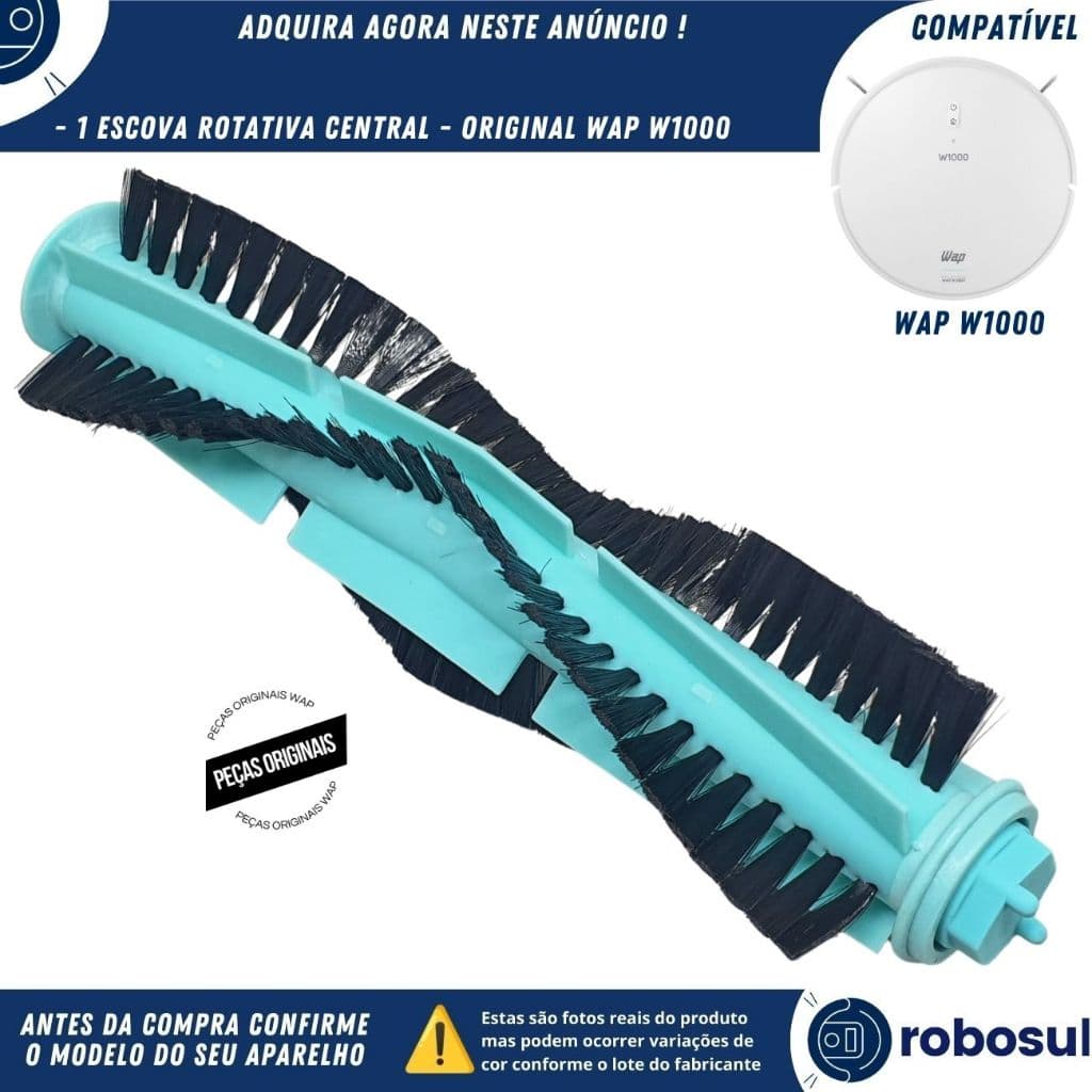Escova Rotativa Central Rolo Para Robo Aspirador Wap Robot W1000