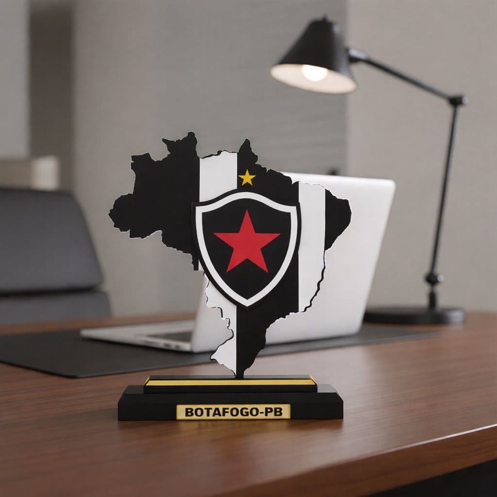 Escudo Botafogo da Paraiba Placa Decorativa 3D