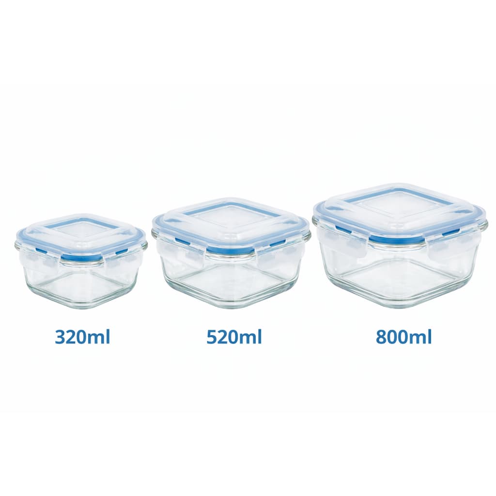 Kit Potes Herméticos de Vidro – Resistente ao Calor e Choque Térmico