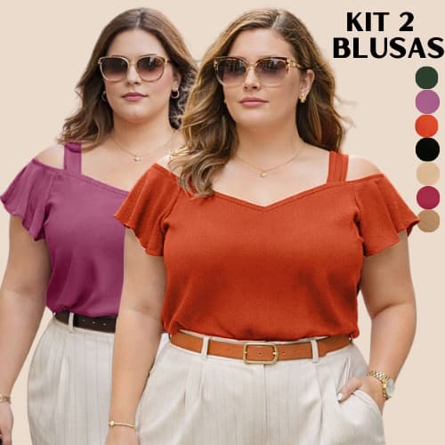 KIT 2 BLUSAS FEMININA PLUS SIZE LINDA SOLTINHA GRANDE BLUSA FEMININAS MODERNA DISCRETA TRABALHO BASICA SOLTINHA BLUSINHA