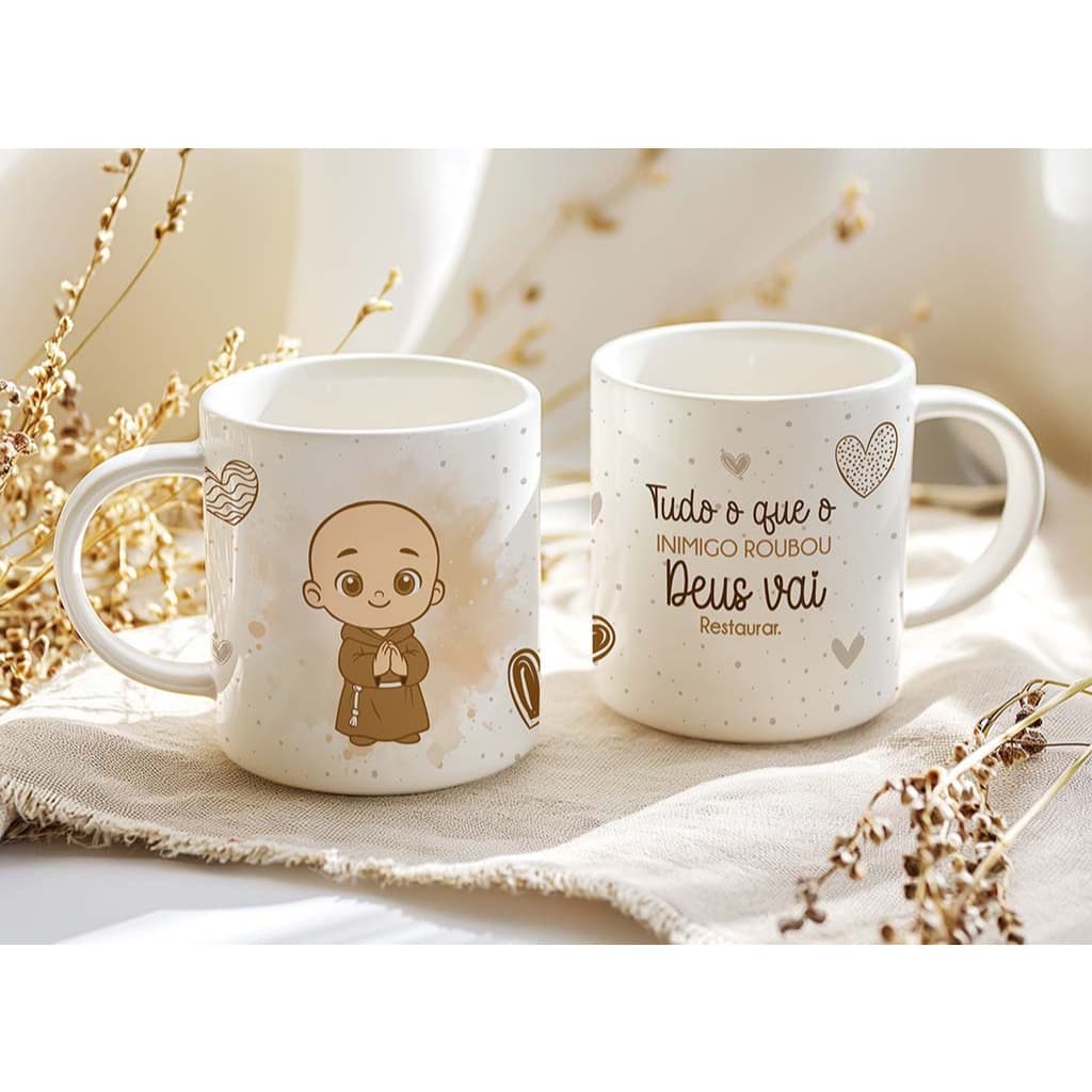 Caneca Religiosa - Quaresma - Frei - Páscoa - Tudo o que o inimigo roubou Deus vai Restaurar