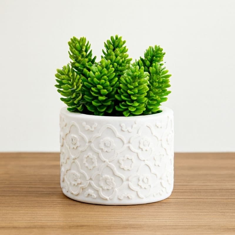 Vaso Decorativo com Planta Artificial – Enfeite Moderno para Sala, Quarto, Escritório, Mesa e Estante