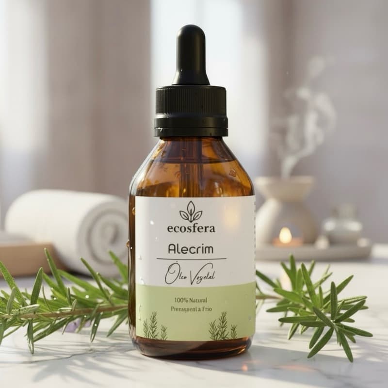 Óleo Vegetal de Alecrim 100ML- Crescimento dos Cabelos - Antiqueda, Anti Caspa, Elimina Manchas da pele, 100% Puro e Nat