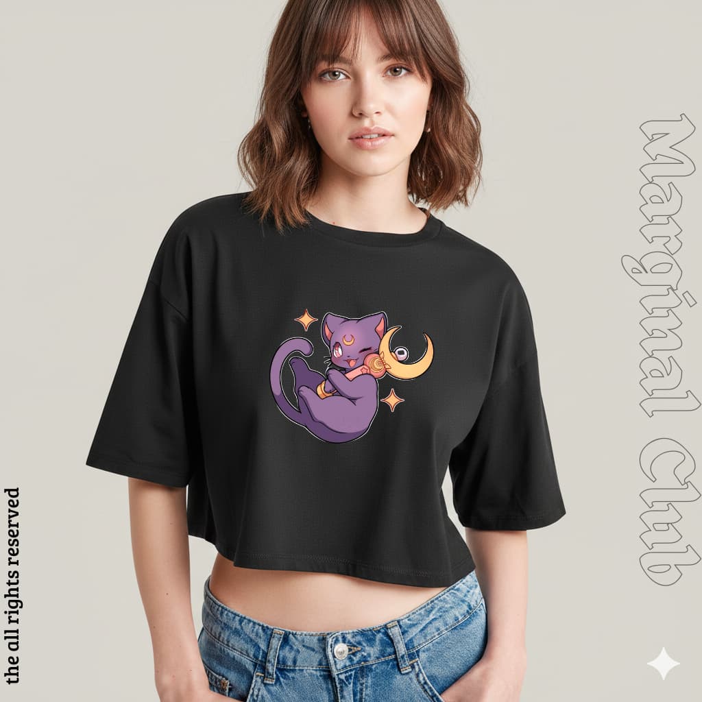 Cropped Feminino Lua Sailor Moon - 100% Algodão Estampado Anime