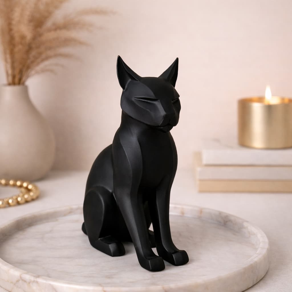 Escultura Decorativa Gato Minimalista Elegance – Estilo Moderno