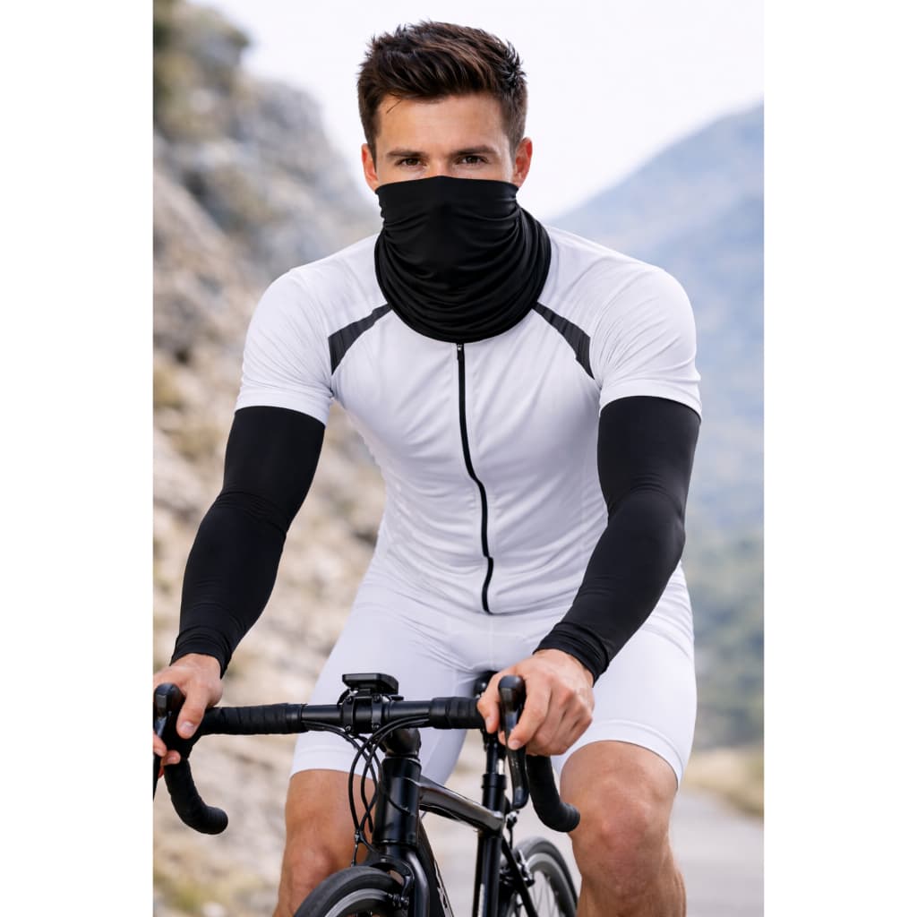 Kit Ciclismo Manguitos e Bandana Tubular Buff, Proteção UV50+ Para maior conforto