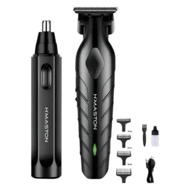 Maquina De Corte De Cabelo E Aparador De Pelos 2 em 1 5w Aço Inoxidável + Cerâmica Hmaston