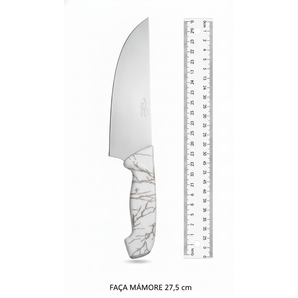 Faca Chef TOP Casa Premium – Lâmina em Inox 6" com Cabo Marmorizado