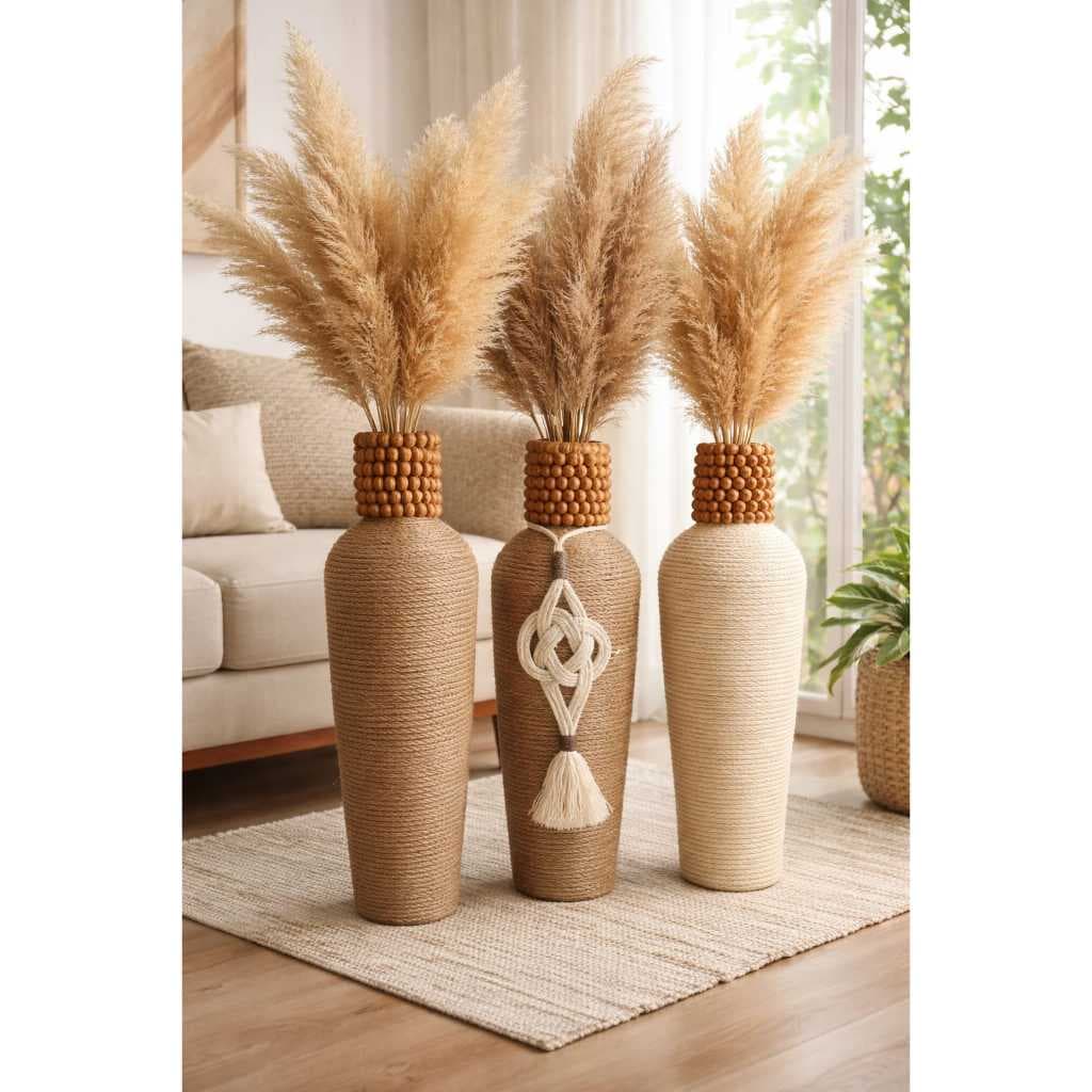 vaso rústico , com pedrarias Naturais , vasos Altos , vaso boho chic