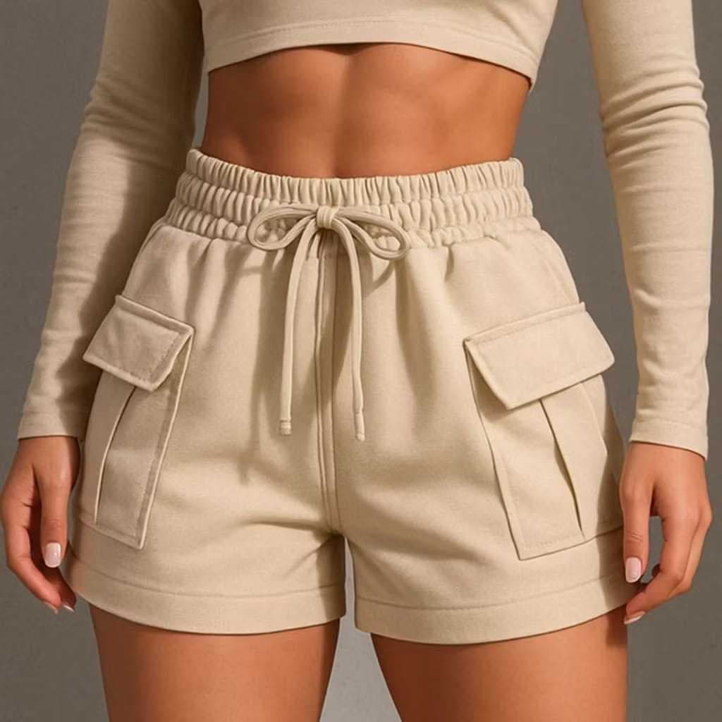 bermuda  Cargo Feminino Moletom – Estilo Street, Cintura Alta ENVIO IMEDITO !!!