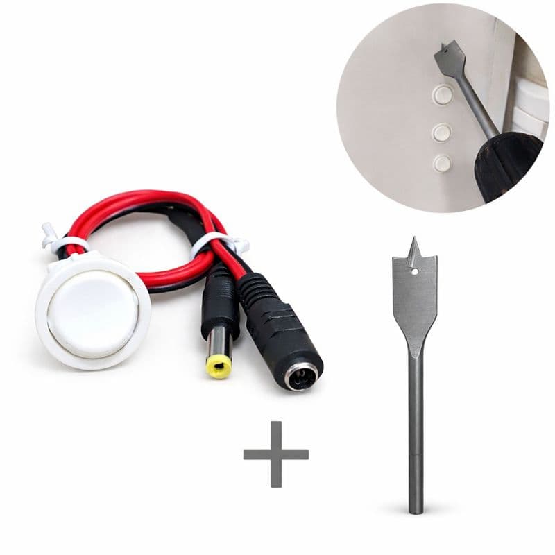 Kit Interruptor Bolinha Fita LED p/ Móveis + Broca instalação