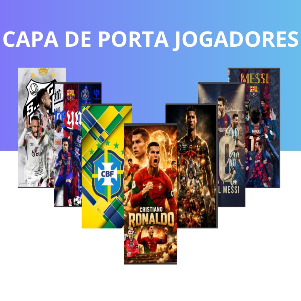 Capa de Porta Decoração Emblema CR7 Time Casa Tecido Sublimado Veste C/Elástico 0,85x2,10m Jogadores