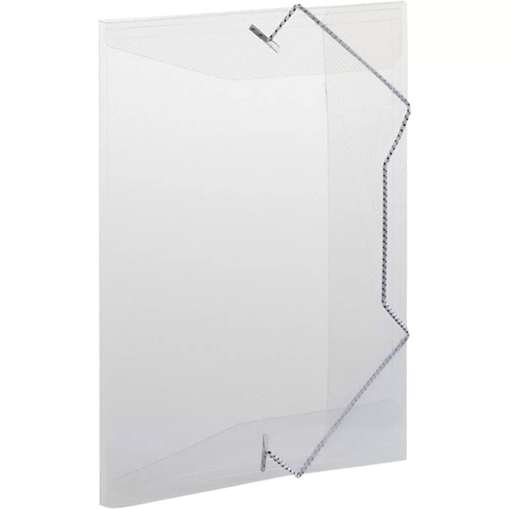 Pasta com Aba Elástico, A4, Sem Dorso, Transparente, A02, Plascony - 1 unidade