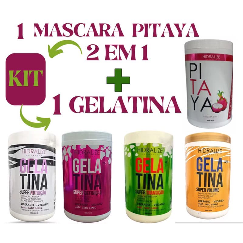 Kit  2x1 Máscara + Gelatina. definição ,fixação ,fitagem /ativador de cachos/ baby hair