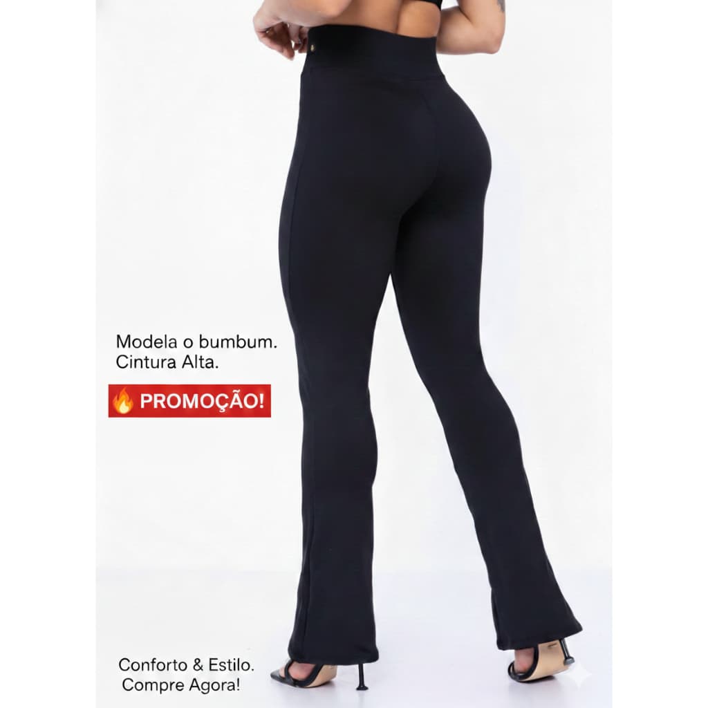 Calça Legging Bailarina Flare , Leg Cós Alto  Suplex
