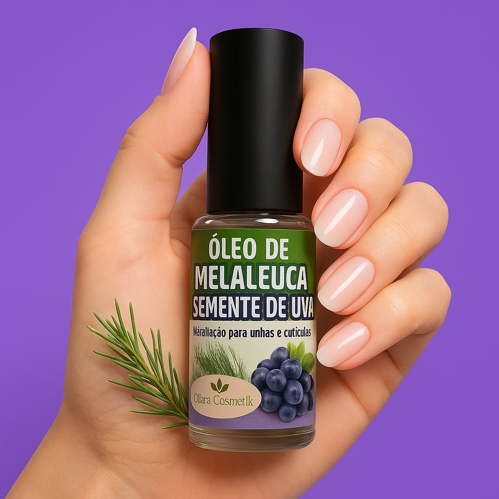KIT 12UND Óleo de Melaleuca e Semente de Uva Base para Unhas e Cutículas 9ml Contra Fungos E Micoses