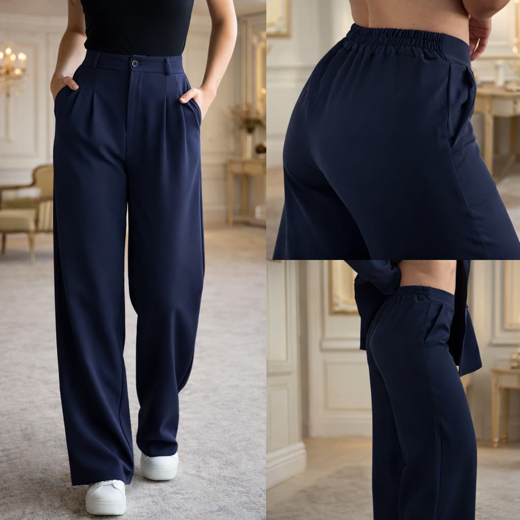 Calça Pantalona Alfaiataria Feminina COM ELÁSTICO NA CINTURA TECIDO DE QUALIDADE MELHOR QUE A DUNA