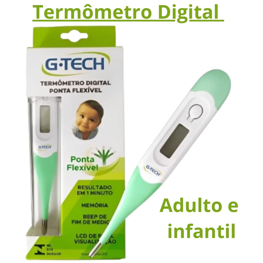 Termômetro Digital G-tech Com Ponta Flexível Verde Th400