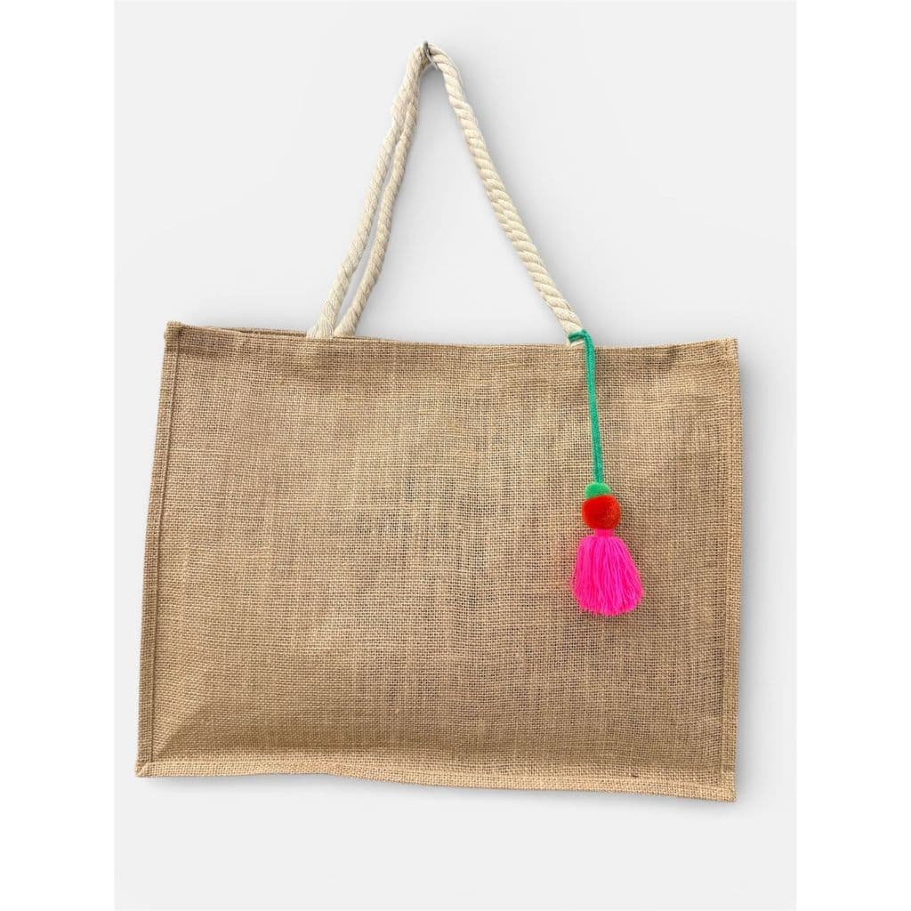 Bolsa Praia Piscina Modelo Sacola Tecido 6 Cores Feminina Amo o Verão palha
