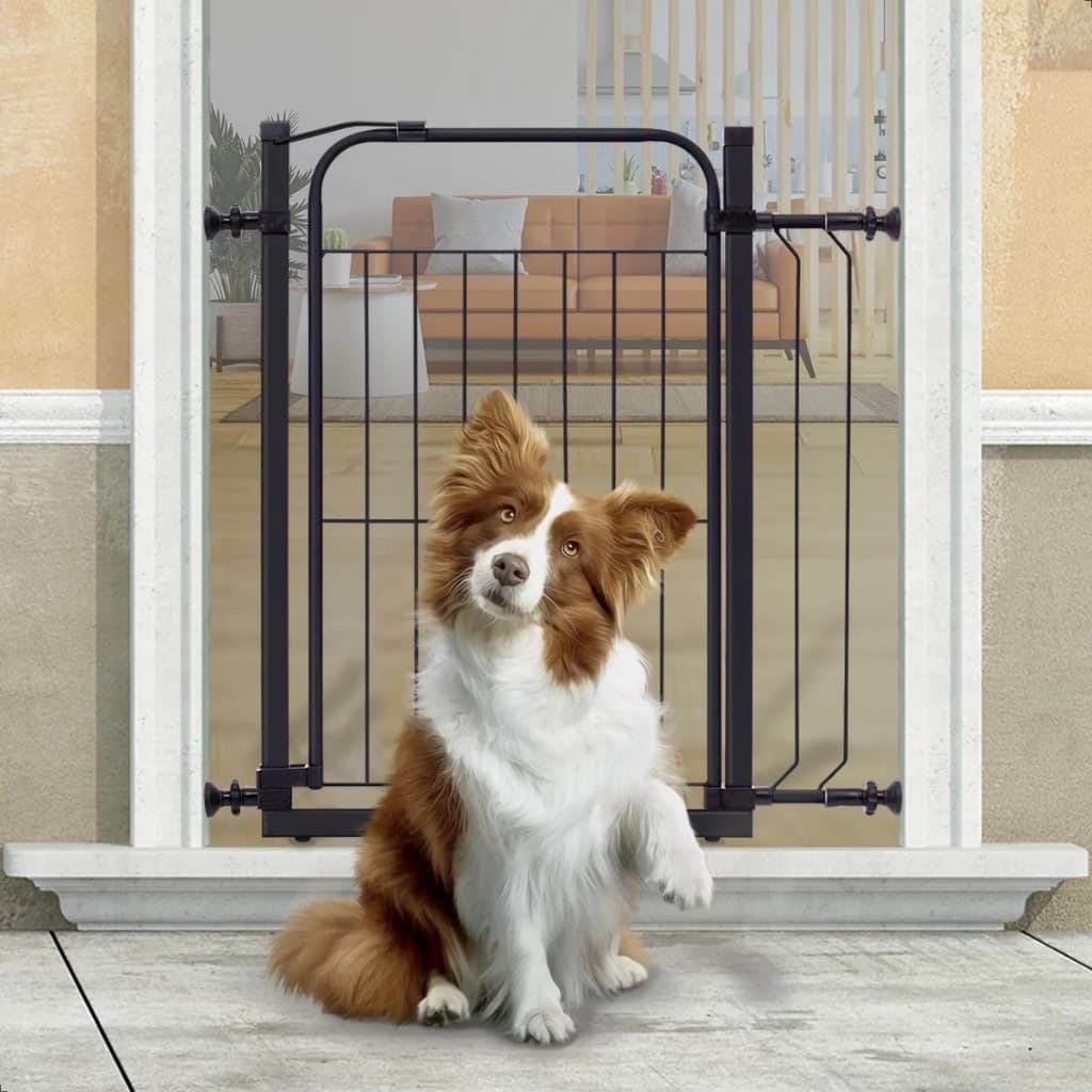 Portão Pet Grade Aramado de Proteção Pet Com Extensor de 10cm Preto