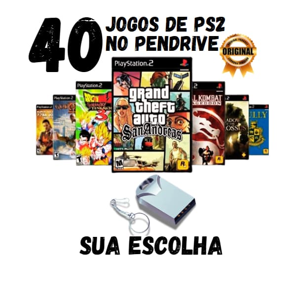 Pendrive PS2 OPL – 40 Jogos à Sua Escolha + Pronto para jogar  >> leia a descrição