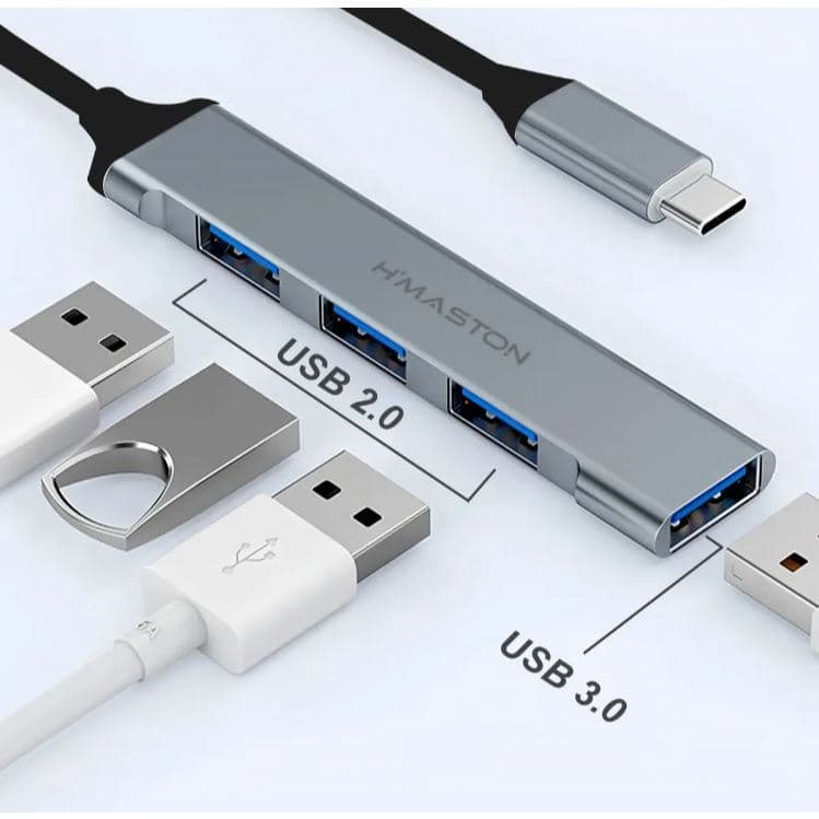 Hub Usb 3.0 4 Portas Usb Alta Velocidade Compacto Expansor USB H'maston ZHQ-24