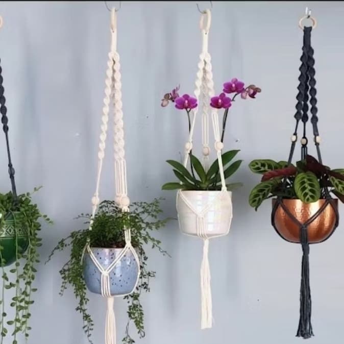 Suporte para vasos de plantas 1,10m/Plant hanger/Macramê/Suporte de planta macrame /Suporte para planta artesanal